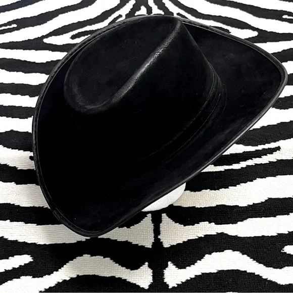 Black Suede Western Cowboy Hat